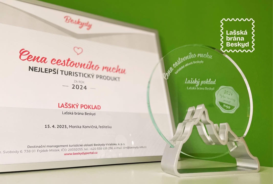 Cena cestovního ruchu — Nejlepší turistický produkt roku 2024 pro Lašský poklad